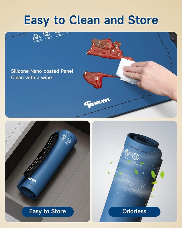 Alt view image 6 of 7 - Food Warming Mat,7 Temp,4H Timer,Roll Heat Pad,Thermochromic Line | 8s Rapid Even Heating,Built-in Child Lock&Auto Shutoff,Multi-use for Warming,Defrosting&Dough Fermentation for Daily Dining