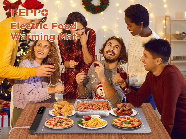 Alt view image 6 of 7 - Food Warming Mat, Upgrade High-tech Heating System, Fast Full Surface | Electric Warming Tray with 6 Level Adjustable Temperature and 6 Hours Timer, Roll Up Food Warmers for Parties Buffet