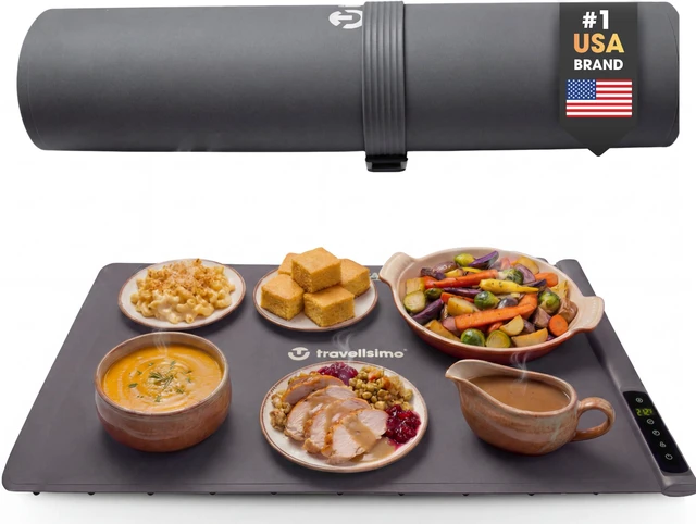 Main image of Warming Mat for Food, 24x16in Warming Trays for Buffets Party & Family Dinners - Food Warming Mat Keeps Meals Warm & Ready to Serve, Rapid Heating Electric Warming Tray for Any Table