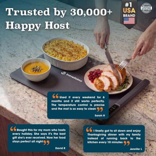 Alt view image 6 of 7 - Warming Mat for Food, 24x16in Warming Trays for Buffets Party & Family Dinners - Food Warming Mat Keeps Meals Warm & Ready to Serve, Rapid Heating Electric Warming Tray for Any Table
