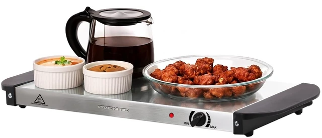 Main image of Electric Warming Tray, Adjustable from 90°F to 284°F, Silver FW170S | Compact Food Warmer & Server for Buffets, Perfect for Parties, Events, and Dinners, with Cool-Touch Handles, Stainless Steel