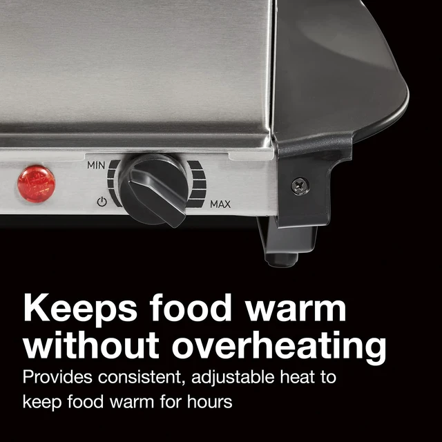 Alt view image 5 of 7 - Electric Buffet Server & Food Warmer With Lids | For Parties, Holidays and Entertaining | Adjustable Temp | Three 2.5 Quart Oven-Safe Chafing Dish Set | Stainless Steel