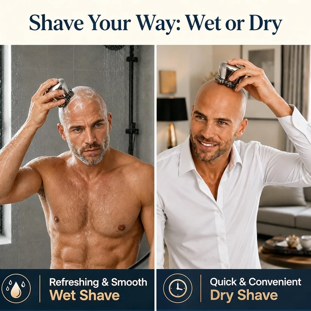 Alt view image 6 of 7 - Head Shaver for Bald Men, 2026 Upgrade UV Cleaning Lid, 7D Floating Razor | Magnetic Detachable Head, IPX7 Waterproof Wet/Dry, LED Display, Travel Lock, Type-C Fast Charging, Gift for Men