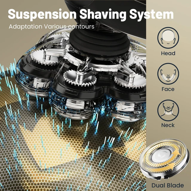 Alt view image 4 of 7 - Head Shavers for Bald Men: Electric Shaver -Father's Day - IPX7 Waterproof Electric Razor - Wet & Dry Bald Razor with Type-C Charge - LED Display - Gifts