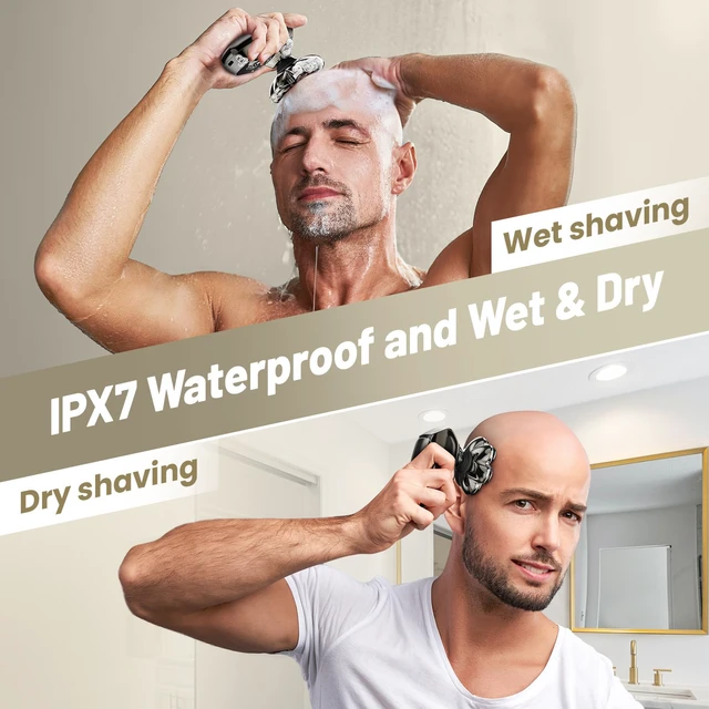 Alt view image 5 of 7 - Head Shavers for Bald Men: Electric Shaver -Father's Day - IPX7 Waterproof Electric Razor - Wet & Dry Bald Razor with Type-C Charge - LED Display - Gifts