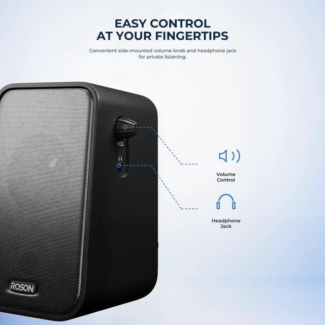 Alt view image 6 of 7 - Computer Speakers for Desktop PC with Volume Control & Headphone Jack | Compact 2.0 Channel Stereo Desktop & Laptop Speaker, 10W, Enhanced Auido, Plug & Play USB Powered (USBA or Type-C), 3.5mm AUX