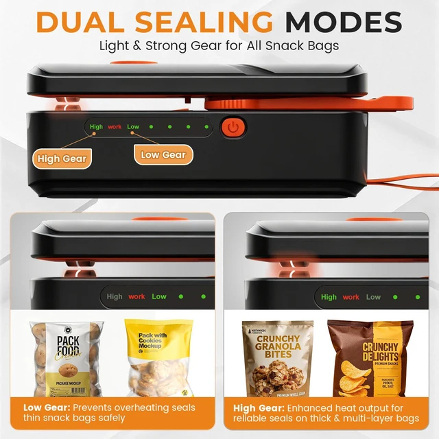 Alt view image 3 of 7 - 2 in 1 Mini Bag Sealer Rechargeable Portable Heat Sealing Machine for Food Storage