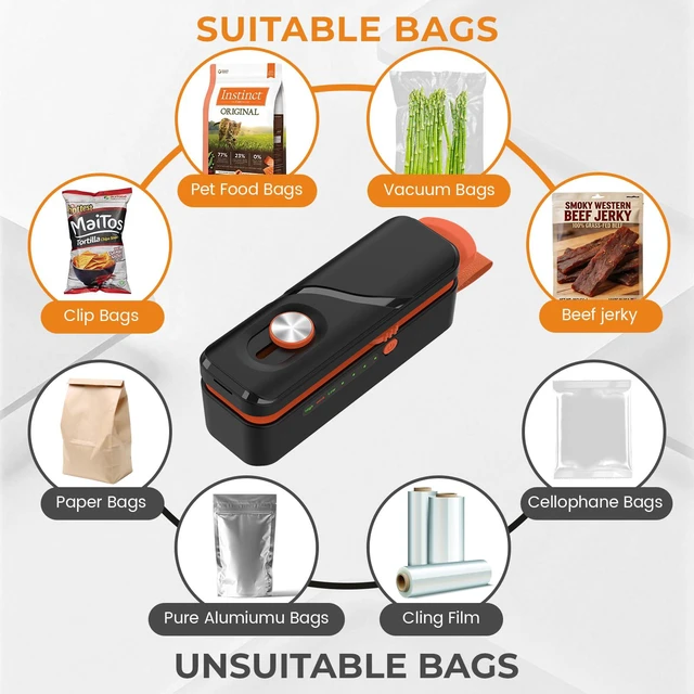Alt view image 6 of 7 - 2 in 1 Mini Bag Sealer Rechargeable Portable Heat Sealing Machine for Food Storage