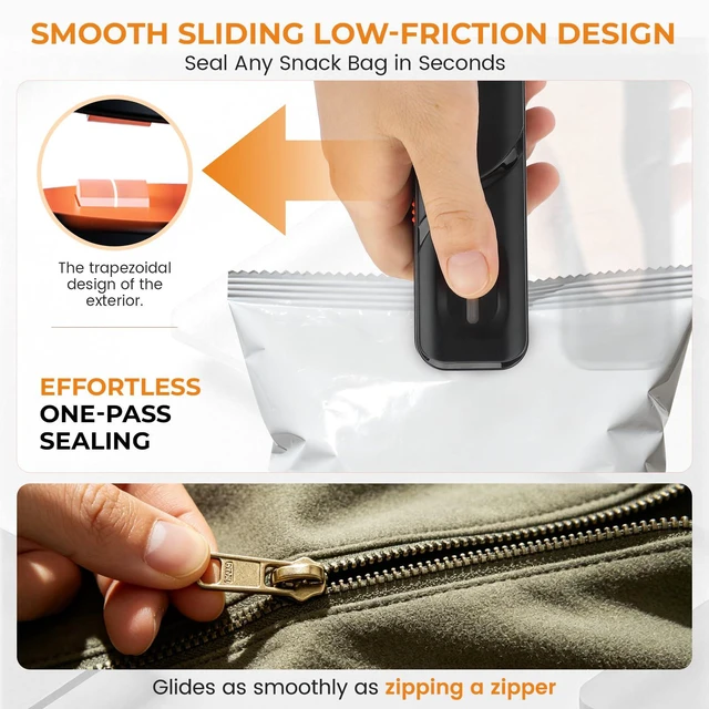 Alt view image 7 of 7 - 2 in 1 Mini Bag Sealer Rechargeable Portable Heat Sealing Machine for Food Storage