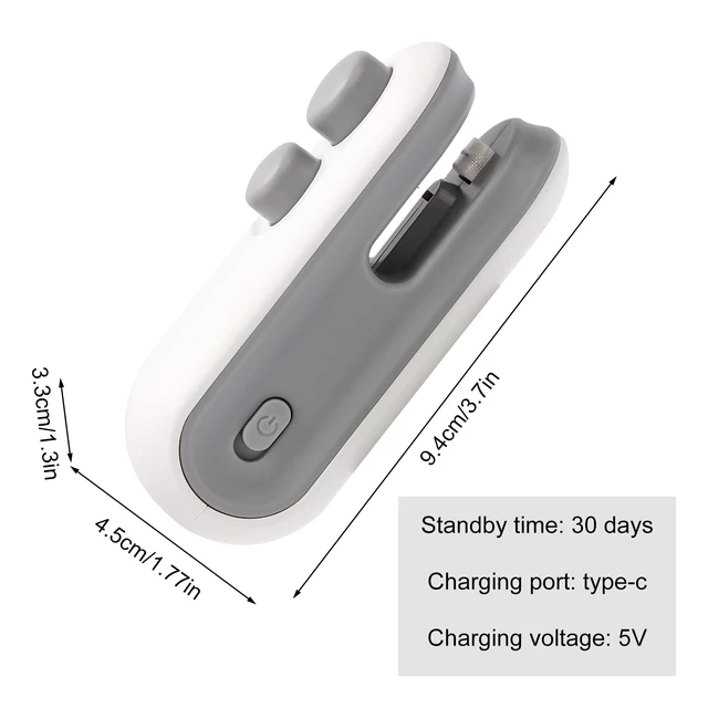 Alt view image 2 of 7 - Mini Bag Sealer, 2 in 1 Bag Sealer And Cutter Magnet Rechargeable Sealing Machine Portable Handheld Heat Vacuum Sealer Mini Bag Resealer for Plastic Bags Food Storage Bags (White)