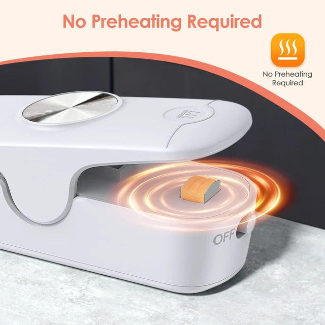 Alt view image 3 of 7 - Bag Sealer, 2 in 1 Mini Bag Sealer Heat Seal and Cutter, Portable Chip Bag Sealer Heat Sealer Bag Resealer for Snacks Candies Plastic Bag Food Storage (Batteries Included)