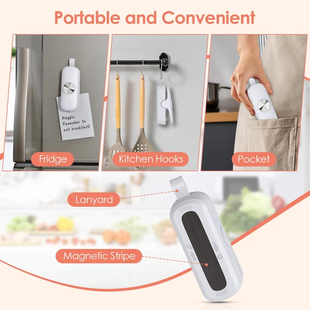 Alt view image 5 of 7 - Bag Sealer, 2 in 1 Mini Bag Sealer Heat Seal and Cutter, Portable Chip Bag Sealer Heat Sealer Bag Resealer for Snacks Candies Plastic Bag Food Storage (Batteries Included)