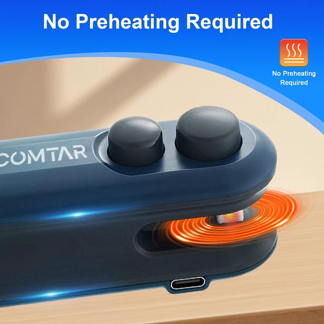Alt view image 2 of 7 - Mini Bag Sealer,Chip Bag Sealer,2 IN 1 Heat Sealer & Cutter | Upgraded 2 in 1 Heat Sealer & Cutter, Rechargeable USB C, With Magnet, Portable Resealer Machine for Plastic Bags