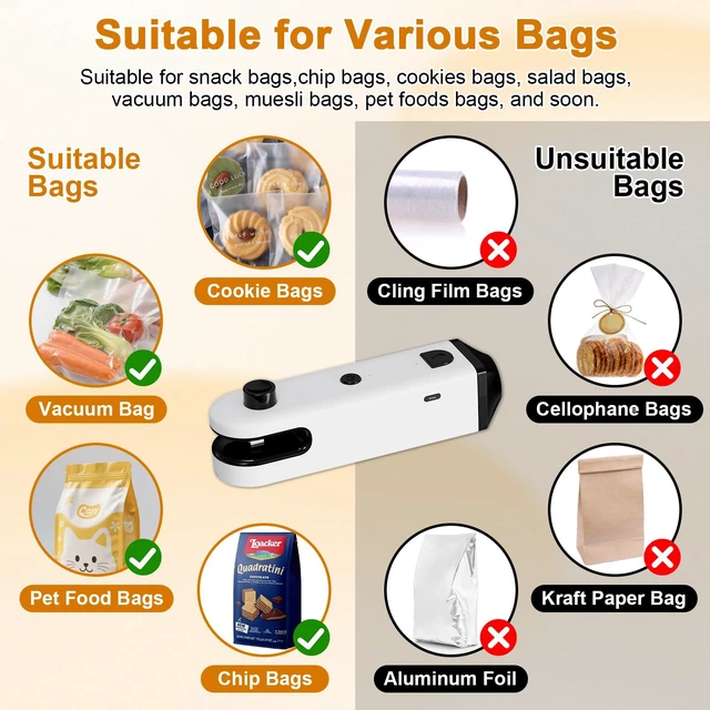 Alt view image 4 of 7 - 4-in-1 Portable Mini Bag Sealer, USB Rechargeable Handheld Heat Sealer | with Cutter, LED Flashlight & Bottle Opener, Resealer for Chip Snack Plastic Bags, Kitchen Food Storage Travel Camping