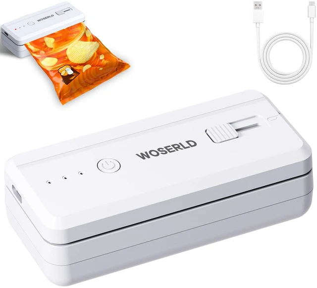 Main image of Mini Bag Sealer Rechargeable Plastic Bag Sealer with Magnet &Cutter | Chip Bag Sealer with 3 Gear Adjustable, Portable Heat Sealer, Bag Resealer for Chips Snacks Mylar, Packaging Home Bakers Gift