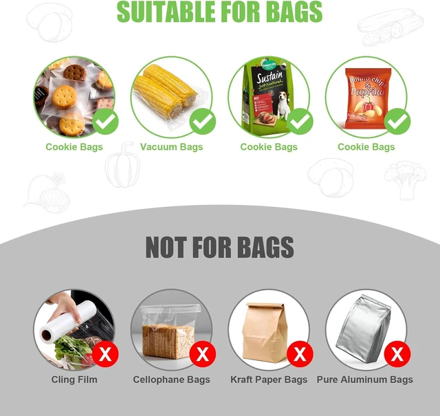 Alt view image 5 of 7 - Mini Bag Sealer, Upgraded 2 in 1 Small Bag Sealer Heat Seal with Cutter, Rechargeable Magnetic Chip Bag Sealer Heat Seal, Portable Resealer Machine for Snack Plastic Bags & Food Storage TravelWhite