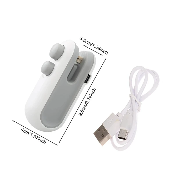 Alt view image 2 of 7 - Mini Bag Sealer 2 Pack Bag Sealer with Cutter and Magnet 2 in 1 Mini Bag Resealer Machine Portable Handheld Rechargeable Heat Vacuum Food Sealer for Plastic Bags Snacks & Food Storage (2, white)