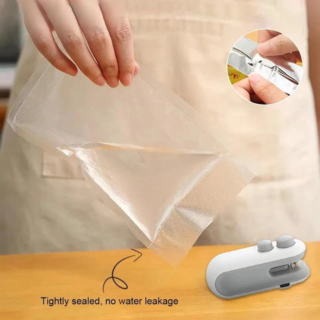Alt view image 4 of 7 - Mini Bag Sealer 2 Pack Bag Sealer with Cutter and Magnet 2 in 1 Mini Bag Resealer Machine Portable Handheld Rechargeable Heat Vacuum Food Sealer for Plastic Bags Snacks & Food Storage (2, white)