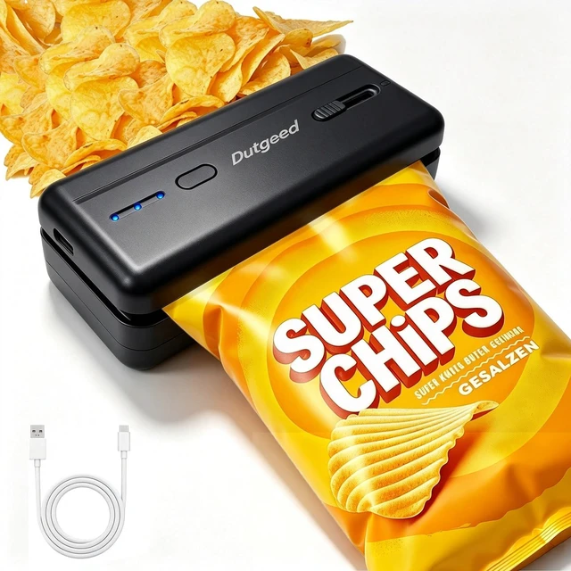 Main image of Mini Bag Sealer, 2 in 1 Heat Bag Sealer with Cutter and Magnet for Kitchen Fridge, 1300mAh Rechargeable Heat Bag Resealer for Fresh Chips Snacks Mylar Plastic Bags Food Packaging Home Bakers Gift