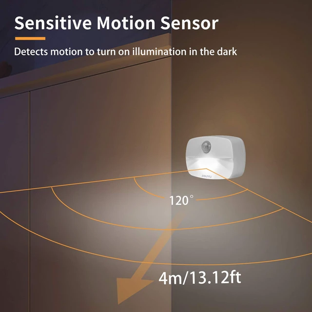 Alt view image 2 of 7 - 6-Pack Mini Motion Sensor Night Light Indoor Battery Operated | Stick on Battery Powered Led Night Lights Ideal for Stair Closet Hallway Bathroom Bedroom Under Cabinet Kitchen(6000K White)