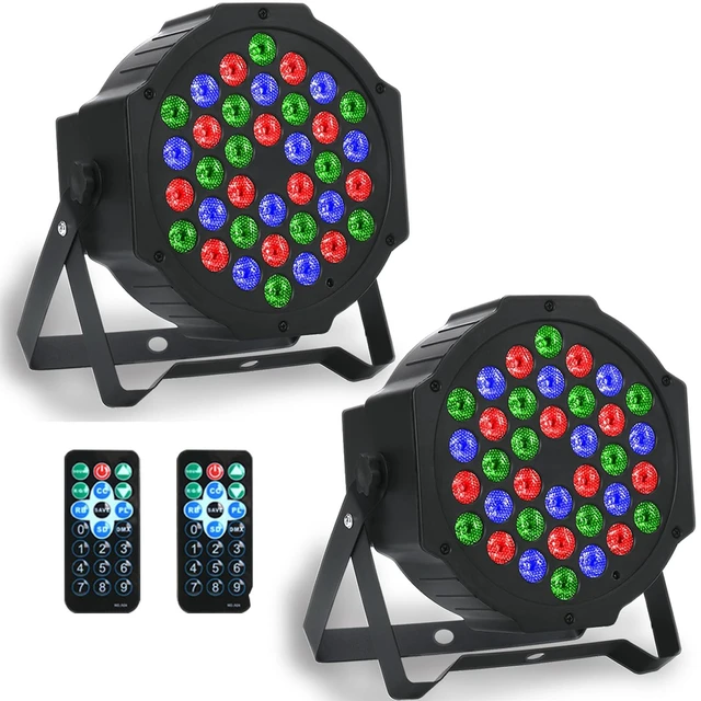 Main image of Stage Lights Dj Lights 9-Mode RGB led Party Light with Remote Control Sound Activation DJ Uplighting Indoor Events Bar Outdoor for Christmas Halloween Disco Wedding (2 Pack)