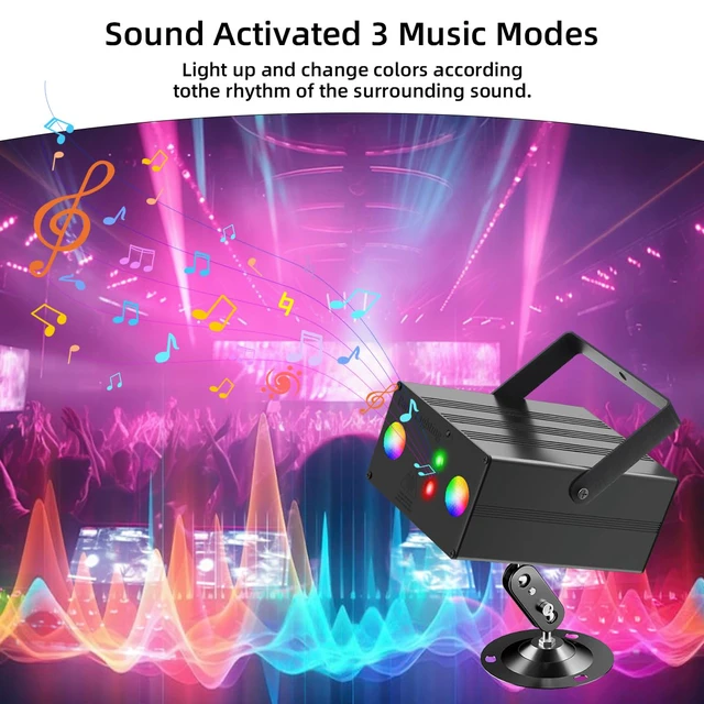 Alt view image 5 of 7 - Party Disco Ball Light Dj RGB Strobe Lights LED Projector | Sound Activated Stage Lights rave lights for Parties Xmas Club Bar Gift Birthday Rave, Film Stage Lighting Apparatus.