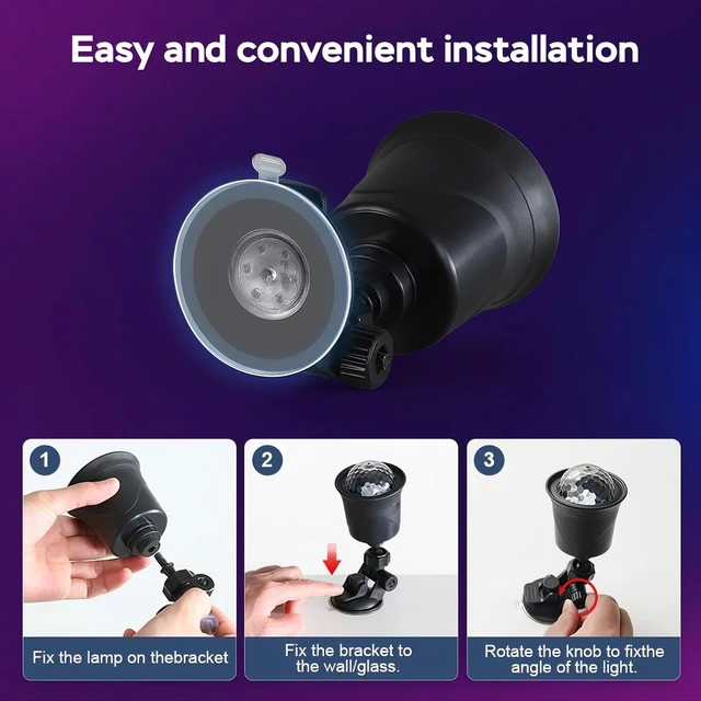 Alt view image 6 of 7 - 2-Pack Rechargeable Disco Ball Light Indoor Sound Activated Party Lights | Portable Party Lights Disco Ball Lights USB for Home Car Room Dance Gifts Birthday Karaoke Halloween Christmas Decorations