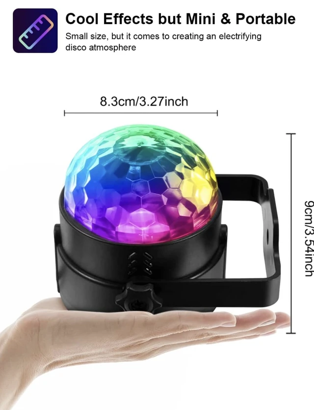 Alt view image 2 of 4 - LED Party Light, Sound Activated with Remote Control, 7 Color Modes, 3.27-inch