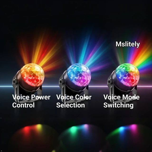 Alt view image 2 of 7 - LED Disco Ball Light, Remote Control Rotating Stage Party Light, Color Changing DJ Strobe Lamp, Home Dance Room Birthday Halloween Christmas New Year Karaoke Festival Decor, 2 Pack