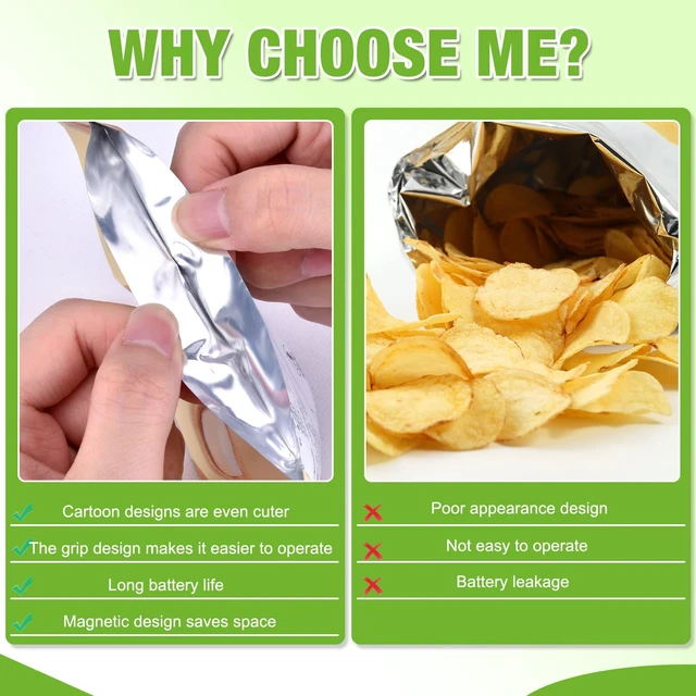 Alt view image 6 of 7 - 2PCS Bag Sealer,2 in 1 Mini Bag Sealer with Cutter and Magnet,Rechargeable Bag Sealer Handheld,Portable Heat Sealer for Plastic Snack & Chip Bags,Food Saver, Kitchen Storage Gadgets