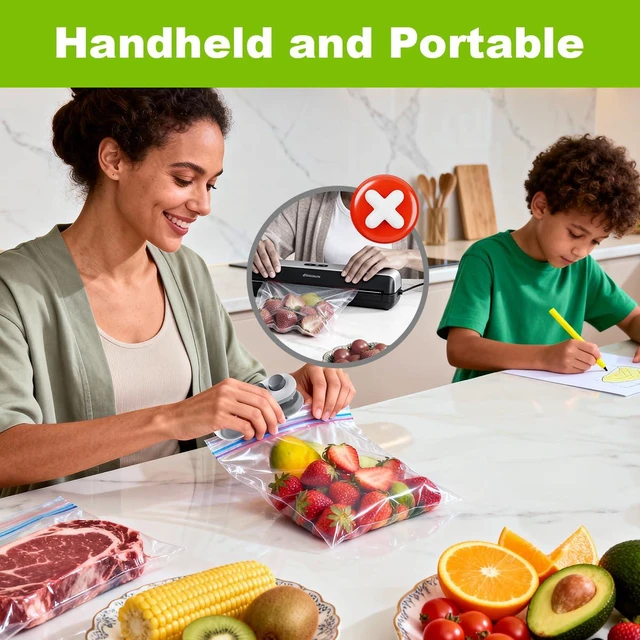 Alt view image 5 of 7 - 2in1 Mini Bag Sealer With Cutter And Magnet- Heat Seal & Cutter, Portable Handheld Chip Bag Sealer for Snacks, Candies & Food Storage (White, 3 PACK)