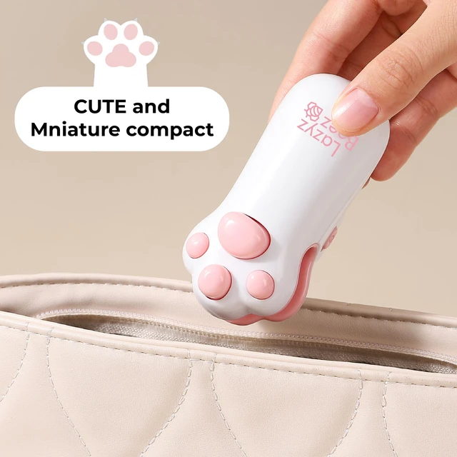 Alt view image 6 of 7 - 2 in 1 Mini Bag Sealer with Cutter & Magnet Rechargeable Cat Paw Pink White | Rechargeable, Portable, USB Type-C cable, Heat Bag Sealer Resealer Machine for Chip, Plastic Bags Heat Seal Tool