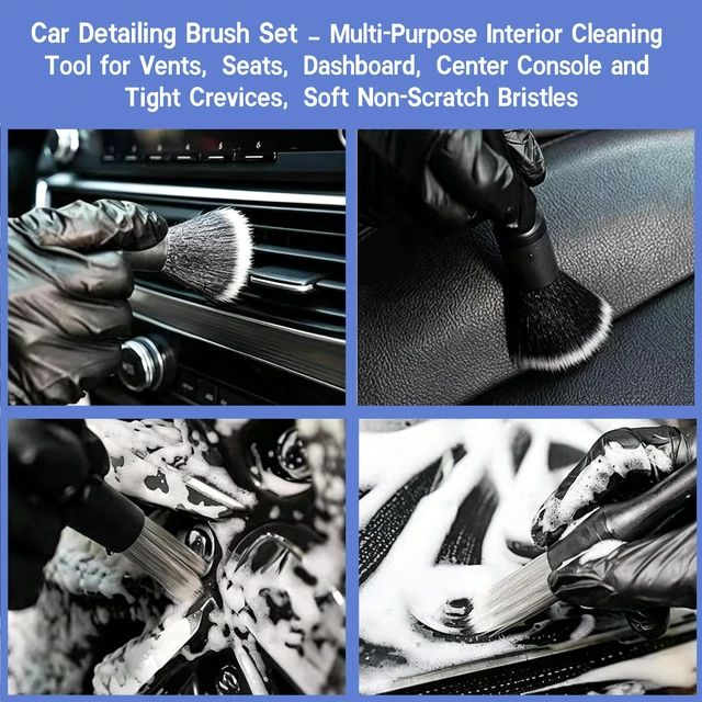 Alt view image 3 of 7 - 9 Pcs Car Detailing Brushes Kit, Car Interior Cleaning Tool with Cleaning Gel