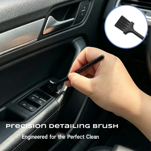 Alt view image 6 of 7 - 9 Pcs Car Detailing Brushes Kit, Car Interior Cleaning Tool with Cleaning Gel