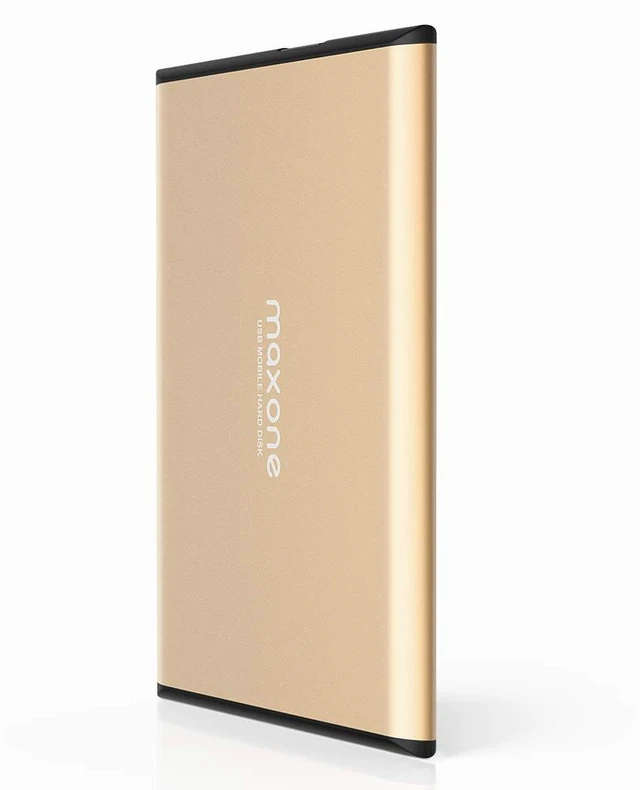 Main image of 500GB Ultra Slim Portable External Hard Drive HDD USB 3.0 Compatible | with PC, Laptop - Gold