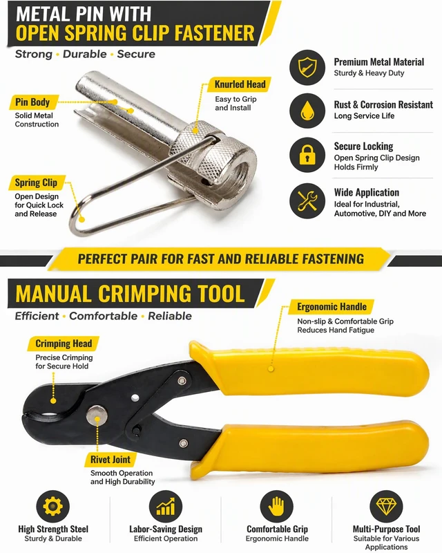 Alt view image 4 of 7 - F Compression Tool Coax Cable Crimper Kit, Adjustable RG6 RG59 RG11 75-5 75-7 Coaxial Cable Stripper with F Compression Connectors Pack of 10