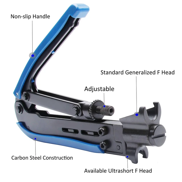 Alt view image 2 of 7 - Coax Compression Tool - Crimper for RG6, RG11, RG59 F-Connectors | WIDE APPLICATION - Built for cable TV, satellite dish, off-air antenna and security camera installations, plus automotive aud