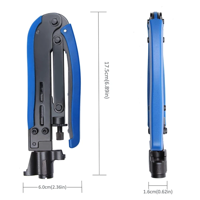 Alt view image 3 of 7 - Coax Compression Tool - Crimper for RG6, RG11, RG59 F-Connectors | WIDE APPLICATION - Built for cable TV, satellite dish, off-air antenna and security camera installations, plus automotive aud