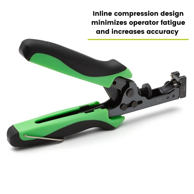Alt view image 3 of 6 - F Connector Compression Tool, Adjustable for RG6, RG 6 Quad Shield, & RG59 F-Connectors, Coax Cable Crimper