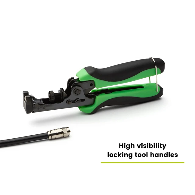 Alt view image 6 of 6 - F Connector Compression Tool, Adjustable for RG6, RG 6 Quad Shield, & RG59 F-Connectors, Coax Cable Crimper