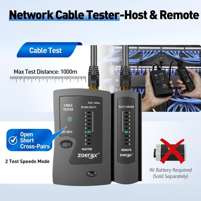 Alt view image 4 of 7 - RJ45 Crimp Tool, Cat7 Cat6 Cat5 Crimping Tool Kit with Wire Cutter, Network Cable Tester, Mini Cable Stripper, 50xCat6 Connectors, 50xRJ45 Boots, Ethernet Crimper for Network Cable Installation