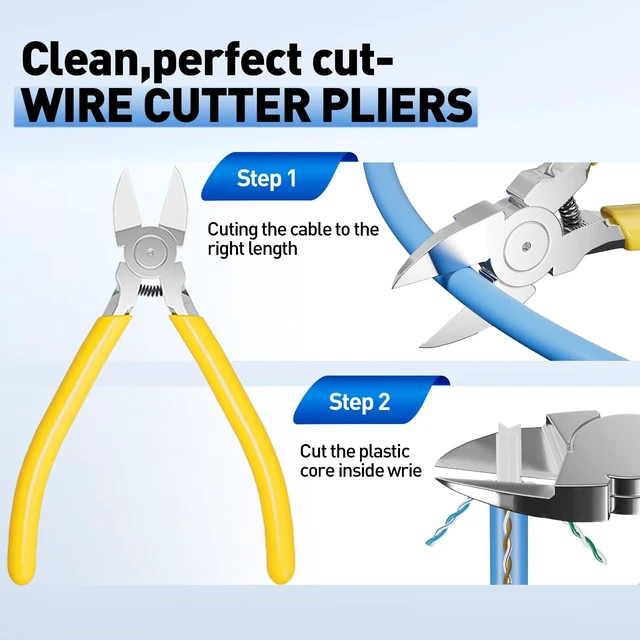 Alt view image 6 of 7 - RJ45 Crimp Tool, Cat7 Cat6 Cat5 Crimping Tool Kit with Wire Cutter, Network Cable Tester, Mini Cable Stripper, 50xCat6 Connectors, 50xRJ45 Boots, Ethernet Crimper for Network Cable Installation