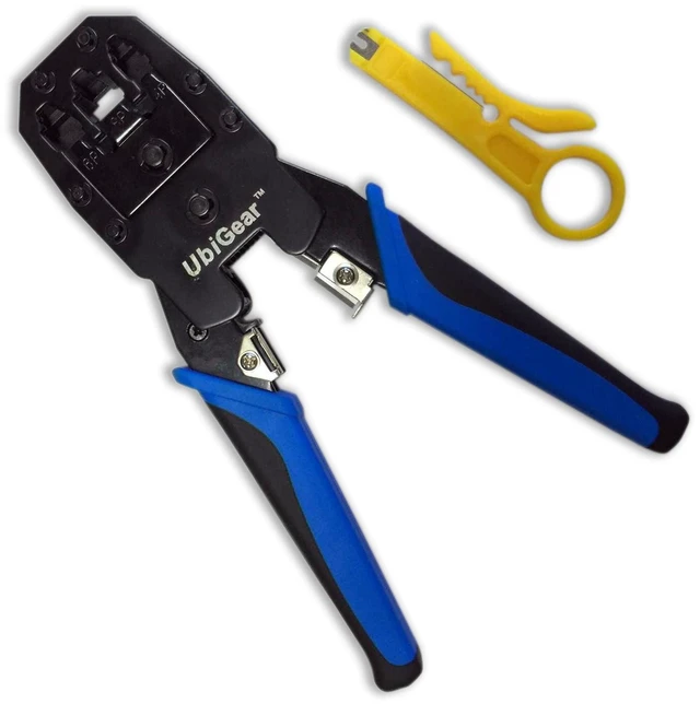 Main image of Network/Phone Cable Tester + RJ11/RJ12/RJ22/RJ45 Crimp Crimper +100 RJ45 CAT5 CAT5e Connector Plug Network Tool Kits (Crimper315)