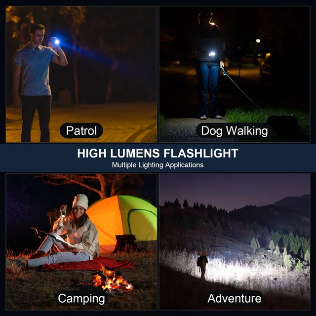 Alt view image 6 of 6 - 3 Pack Rechargeable Flashlights High Lumens, 99000LM Super Bright LED Flashlight, Adjustable Powerful Flash Light with 5 Modes & USB Cable, Waterproof Handheld Flashlight for Home Camping Outdoor