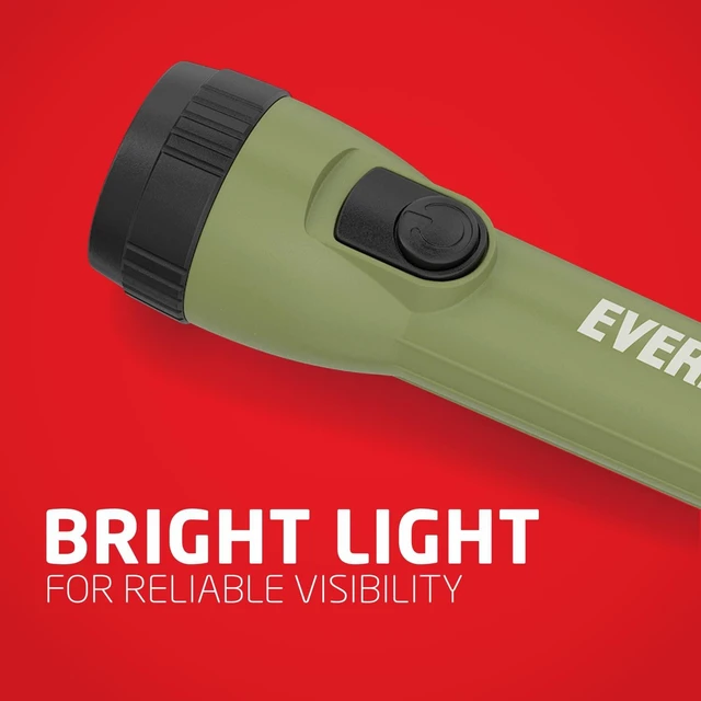 Alt view image 5 of 7 - LED Flashlight, Survival Gear and Camping Essentials, 8-Pack | Bulk flashlights for home, flashlights for emergencies and outages, non-slip grip, AA batteries Included, forest green/black
