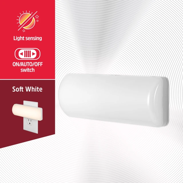 Alt view image 2 of 7 - Ultrabrite LED Light Bar, Night Light Plug into Wall | 100 Lumens, On Auto Off Switch, Bright Plug in Nightlight for Adults, Hallway, Garage, Utility Rooms and More