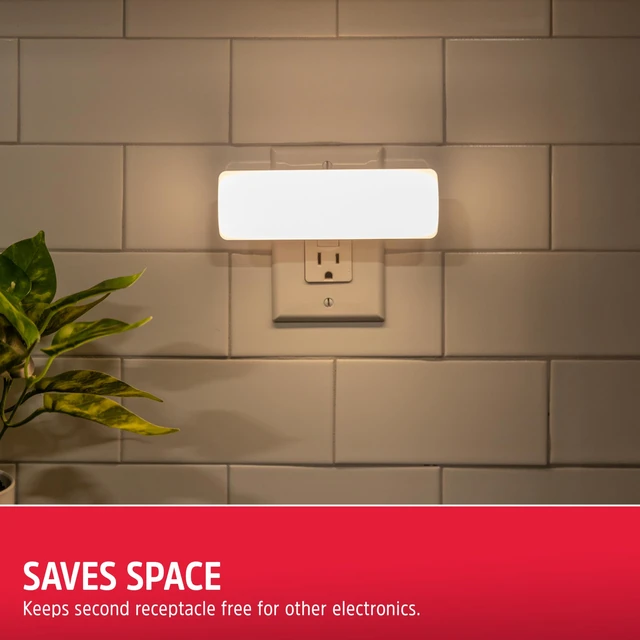 Alt view image 7 of 7 - Ultrabrite LED Light Bar, Night Light Plug into Wall | 100 Lumens, On Auto Off Switch, Bright Plug in Nightlight for Adults, Hallway, Garage, Utility Rooms and More