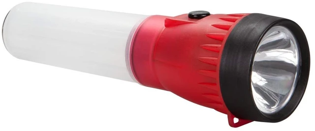 Main image of LED Flashlight with Glow Handle, Emergency Flasher and Storage Compartment, RED,White/Red