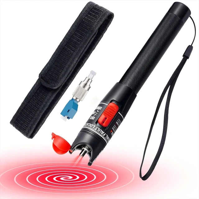 Main image of VFL Fiber Optic HT-50, Visual Fault Locator Red Light Tester CATV | FC to LC adapter, SM 9/125m & multimode, CW/pulse modes, for telecom & FTTH, laser pen
