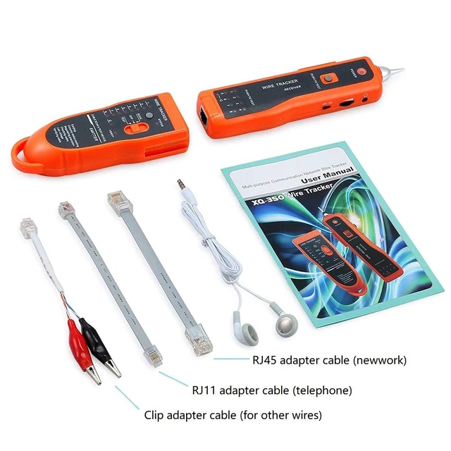 Alt view image 7 of 7 - Wire Tester RJ45 RJ11 Cable Tracker Line Finder Multifunction Wire Tracker Ethernet LAN Network Cat5 Cat6 with Earphone for Cable Collation, Network Maintenance Collation, Telephone Line Test